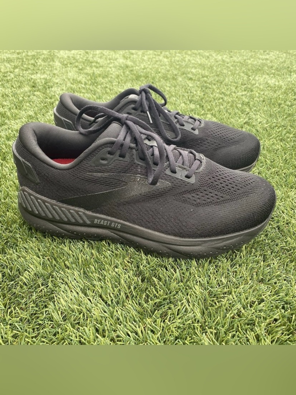 Men's Brooks Beast GTS 24, Black Ebony, SZ 10 4E X Wide Cadence Upgraded Insoles